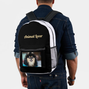 Animal Lover Text Printed Dog Image Stylish-Bags Printed Backpack