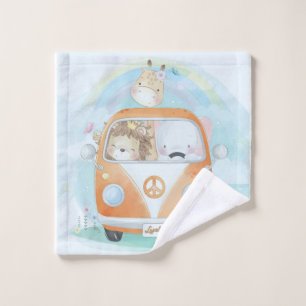 Animal Lovers Animal Racing Car Blanket Wash Cloth