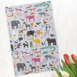 Animal Menagerie Kitchen Towel<br><div class="desc">All sorts of fun animals and wildlife for animal lovers everywhere. Safari animals, jungle, farm, birds, pets and wildlife. A monster seems to have sneaked in there too. Original art by Nic Squirrell.</div>