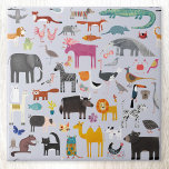 Animal Menagerie Tile<br><div class="desc">All sorts of fun animals and wildlife for animal lovers everywhere.  Safari animals,  jungle,  farm,  birds,  pets and wildlife.  A monster seems to have sneaked in too. Original art by Nic Squirrell.</div>