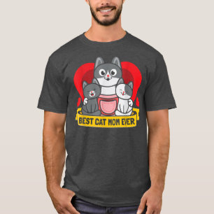 Animal Mom Cat Lover Wife Heart Cute T-Shirt