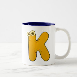 animal monogram - K Two-Tone Coffee Mug