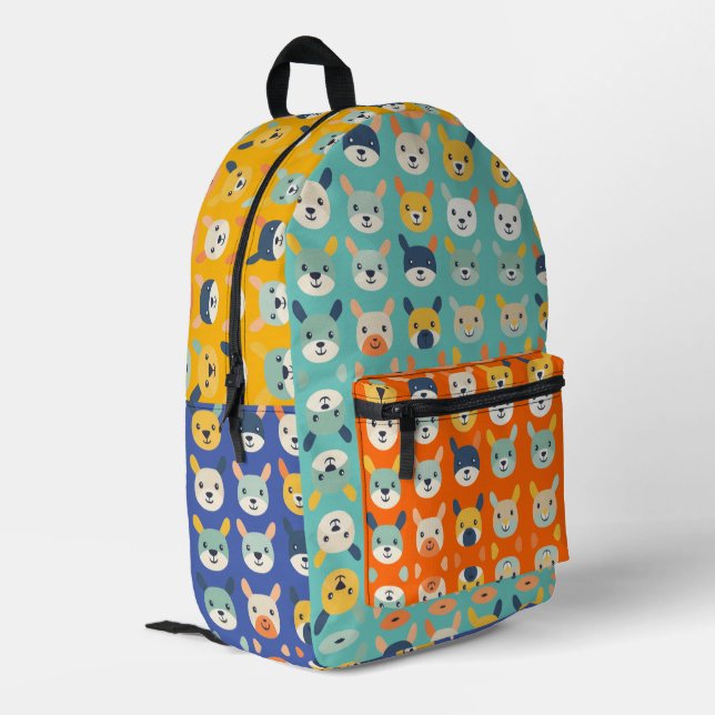Animal Mosaic Kaleidoscope Critters Backpack (Back Corner Left)