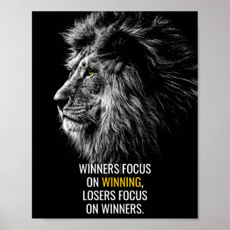 Animal Motivation - Winners Focus on winning  Poster