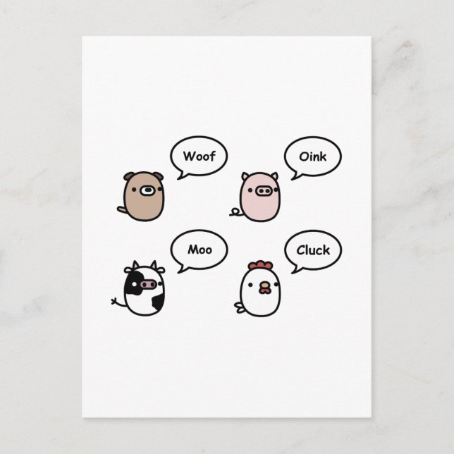 Animal Noises Postcard (Front)