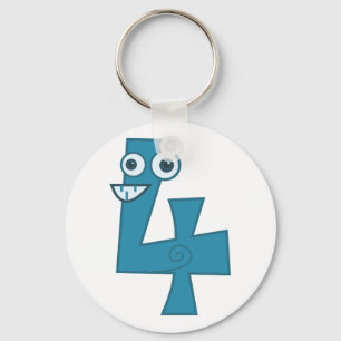 Animal number 4 keychain