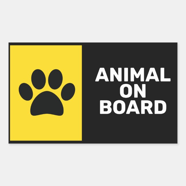 Animal On Board Sticker (Front)
