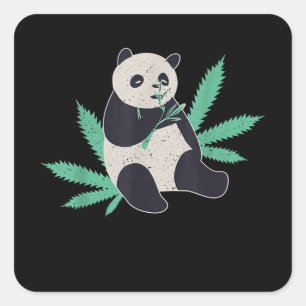 Animal Panda Weed Stoner Gift Square Sticker