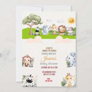 Animal Parade Baby Shower Invitation