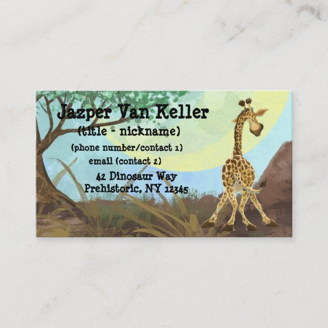 Animal Parade Giraffe Business Card (Front)