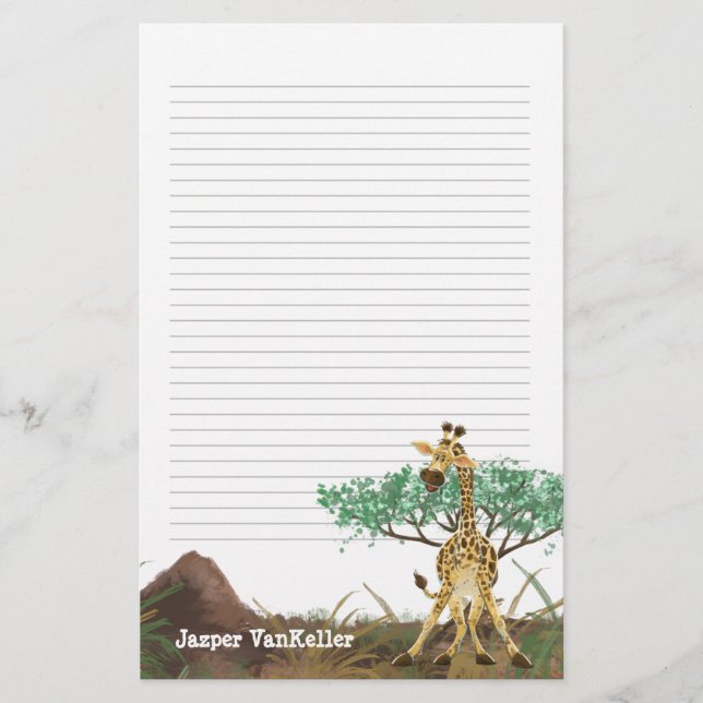 Animal Parade Giraffe Stationery (Front)