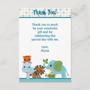 Animal Parade jungle Thank You 3.5"x5" APK (FLAT) Card