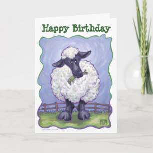 Animal Parade Sheep Art Bonne carte d'anniversaire