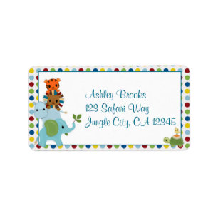 Animal Parade ZOO Baby shower Étiquette de adresse
