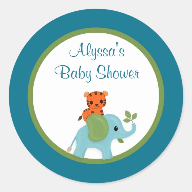 Animal Parade ZOO Baby Shower sticker APK#2 tiger (Front)