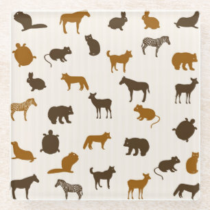 Animal pattern 1 glass coaster