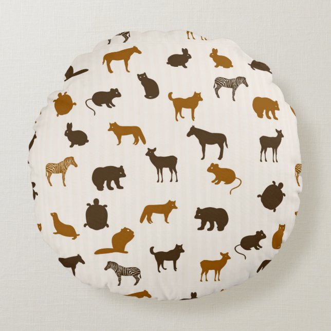 Animal pattern 1 round pillow (Front)