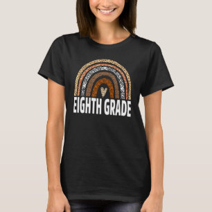 Animal Pattern 8th Grade First Day Of School Teach T-Shirt