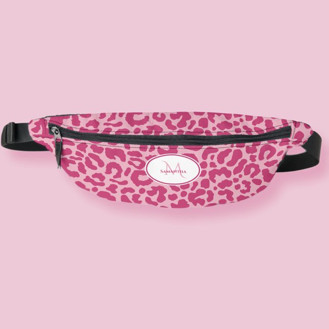 Animal Pattern Customized Name Pink Girly Travel Fanny Pack (Animal Pattern Customized Name Pink Girly Travel Fanny Pack)