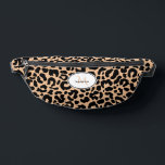 Animal Pattern Customized Name Travel Black Brown Fanny Pack<br><div class="desc">Cute contemporary fanny pack design features a classic leopard animal print pattern in black and brown. There is a template for custom name and single letter initial in matching lettering. ALL colours in this design may be customized including the animal print! Contact me at beachpausedesigns@gmail.com with any questions or custom...</div>
