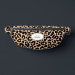 Animal Pattern Customized Name Travel Black Brown Fanny Pack<br><div class="desc">Cute contemporary fanny pack design features a classic leopard animal print pattern in black and brown. There is a template for custom name and single letter initial in matching lettering. ALL colours in this design may be customized including the animal print! Contact me at beachpausedesigns@gmail.com with any questions or custom...</div>