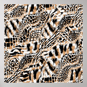 Animal pattern design. Modern leopard pattern desi Poster