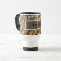Animal Pattern Photo Brown Gold Bird Feathers