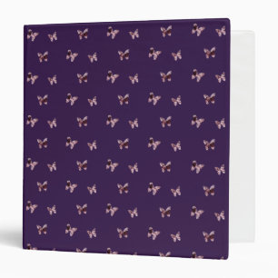 Animal Pattern Pink Dark Purple Satin Butterfly Binder