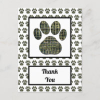 Animal Paw Dog Silhouette Thank You