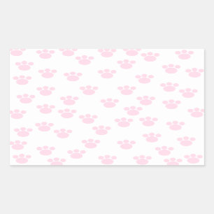 Animal Paw Print. Light Pink and White Pattern. Sticker