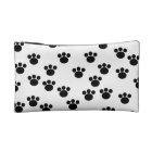 Animal Paw Print Pattern. Black and White.