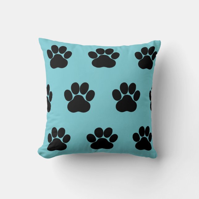 Animal Paw Print Puppy Pattern Throw Pillow (Front)