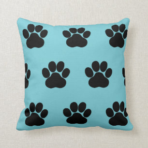 Animal Paw Print Puppy Pattern Throw Pillow