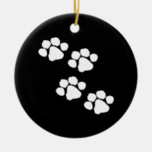Animal Paw Prints Ceramic Ornament