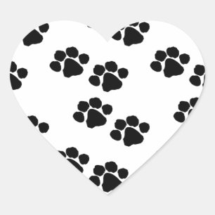 Animal Paw Prints Heart Sticker