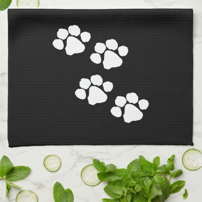 Animal Paw Prints Kitchen Towel (Folded)