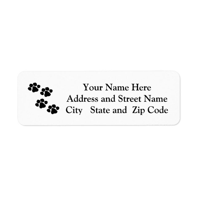 Animal Paw Prints Label (Devant)