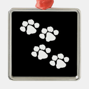 Animal Paw Prints Metal Ornament