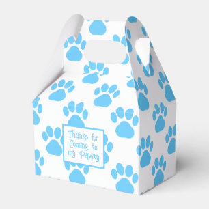  Animal Paw Silhouette Blue Pool Pawty Paper Favor Box