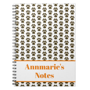 Animal Paw Silhouette Halloween on White Custom Notebook
