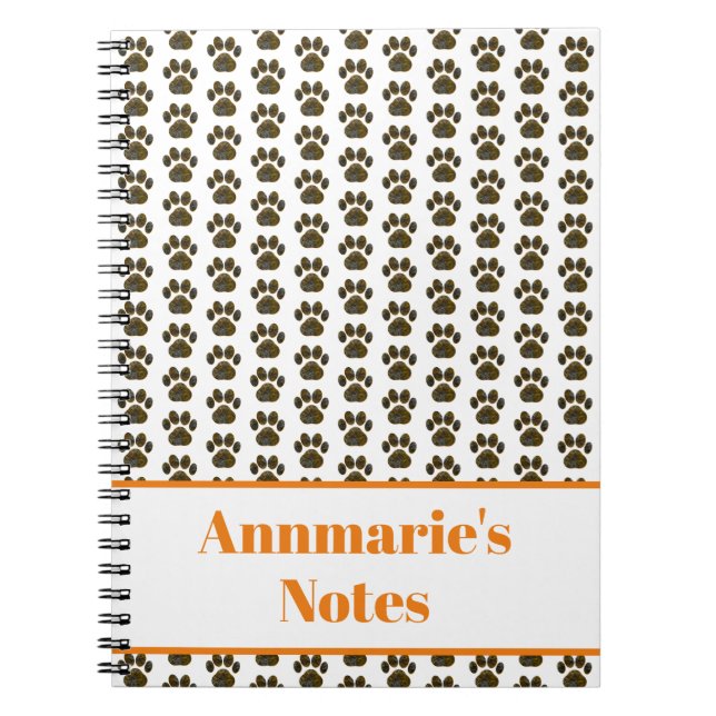 Animal Paw Silhouette Halloween on White Custom Notebook (Front)