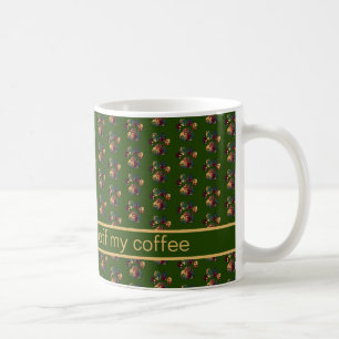 Animal Paw Silhouette Thanksgiving Green Coffee Mug