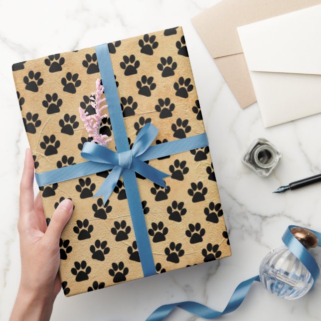 Animal Paws Print Pattern Wrapping Paper (Gifting)