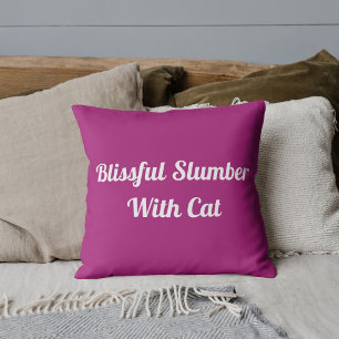 Animal Pet Cat Funny Quote Custom Modern Purple Throw Pillow