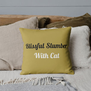 Animal Pet Cat Funny Quote Personalized Cute Gold Throw Pillow