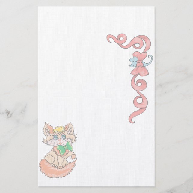 Animal Pet Lovers Cat Stationery (Front)