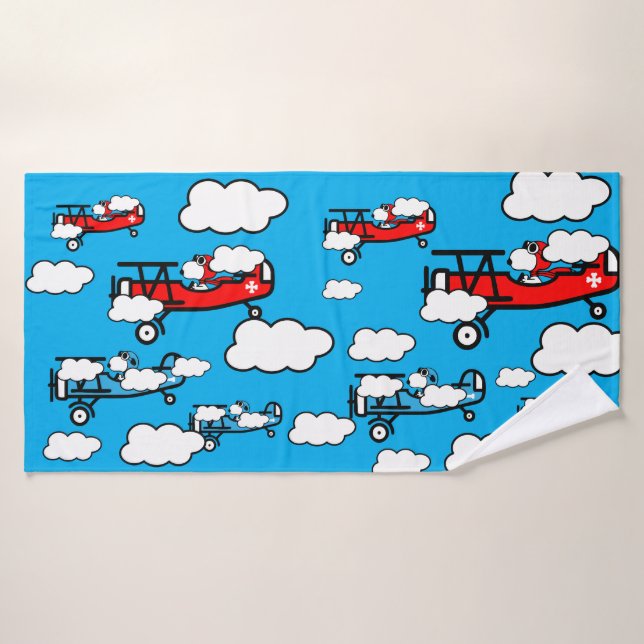 Animal Pilot Nursery Art Bath Towel (Bath Towel)