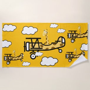Animal Pilot Nursery Art Beach Towel