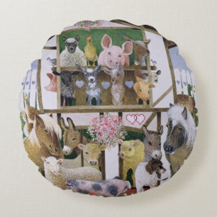 Animal Playhouse Round Pillow