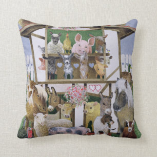 Animal Playhouse Throw Pillow